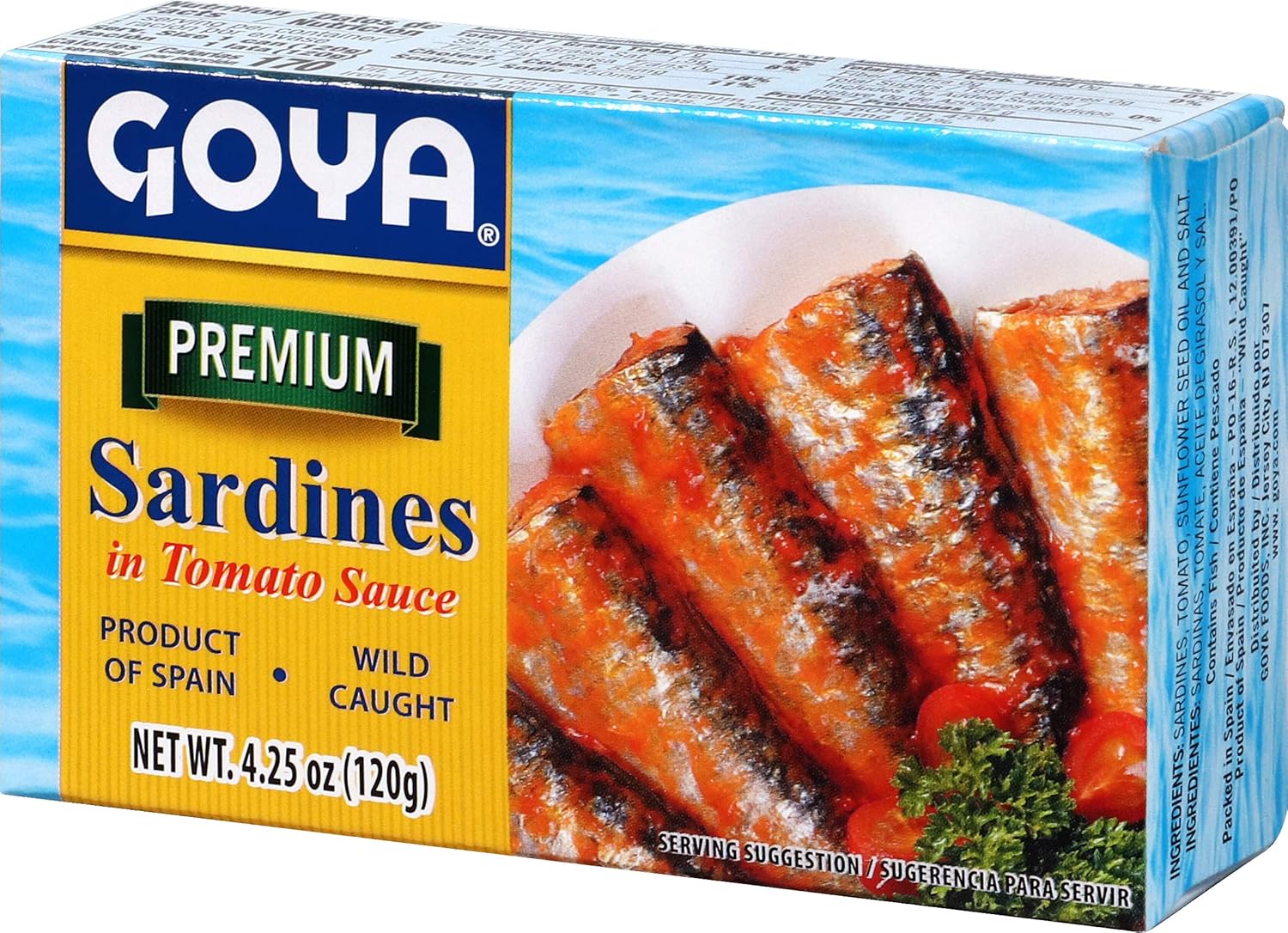 Goya Foods Premium Sardines In Tomato Sauce, 4.25 Ounce (Pack of 25)