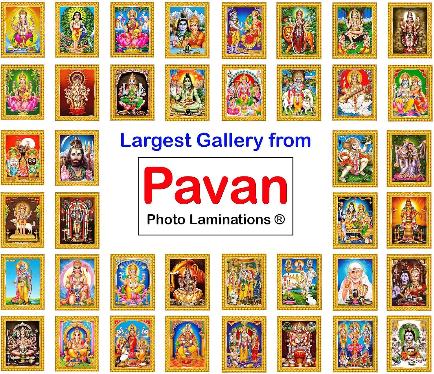 Pavan Photo Laminations Adi Shankaracharya Sankaracharya Shankara Wall Painting Framed Home Decor (Wood,Matte,Gold,Small Size,6x8 Inch) R892S