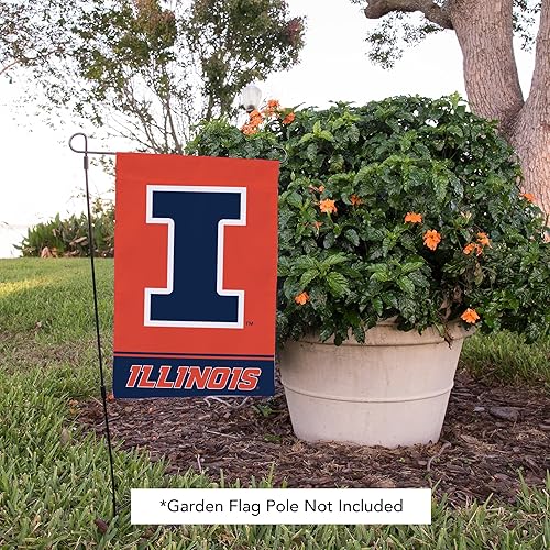 Miniatura 6 de Desert Cactus Bandera de jardín de la Universidad de Illinois UI  19 x 12 pulgadas, bandera de Illinois Illini, para exhibición al aire libre y