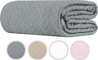 Threadmill Luxury Cotton Blankets for King Size Bed | All-Season Cozy 100% Cotton King Size Blanket | Jacquard Soft & Lightweight Coverlet fits California King Size Bed, 104x92 | Scottish Grey