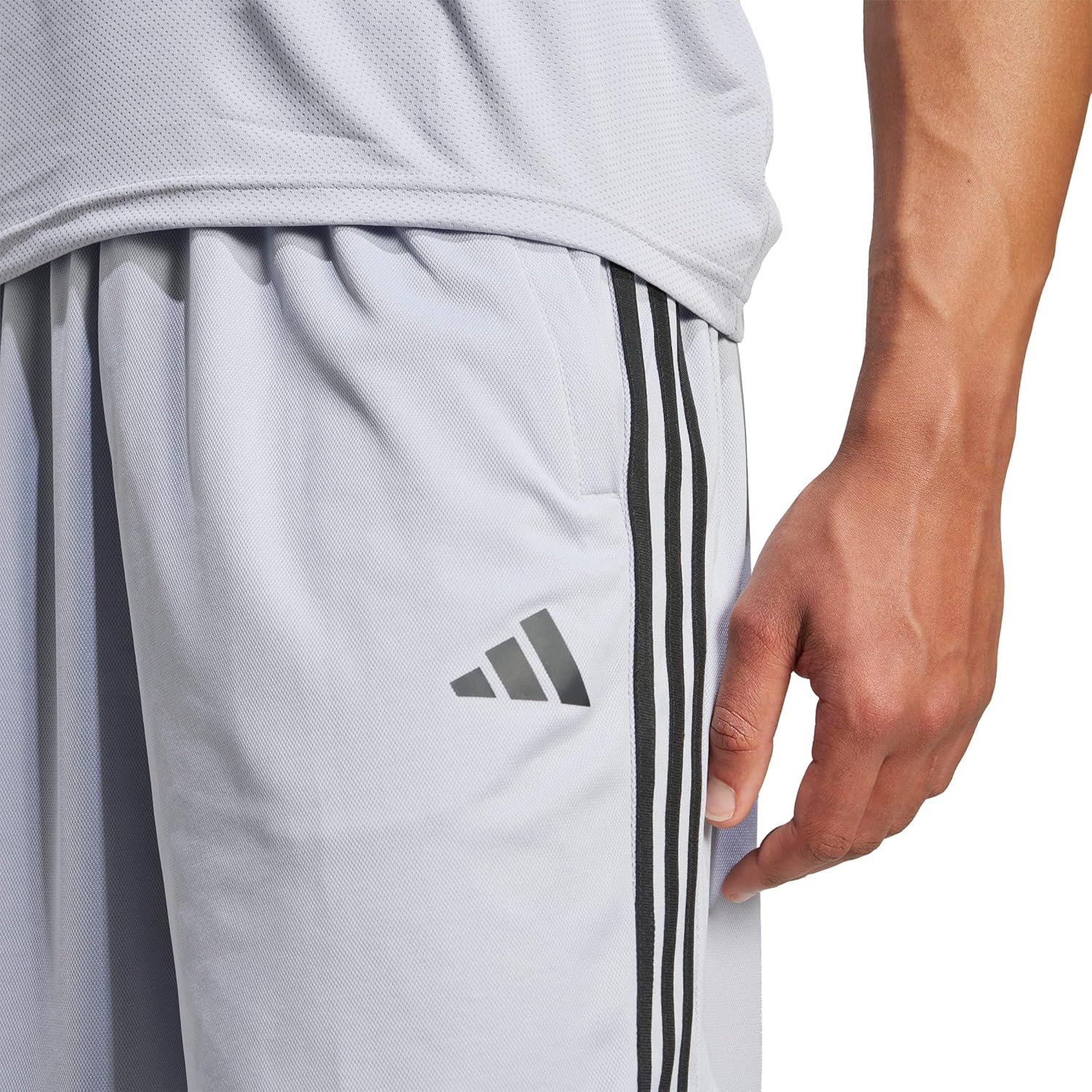 Adidas Mens Train Essentials Piqué 3-Stripes Shorts - Image 3
