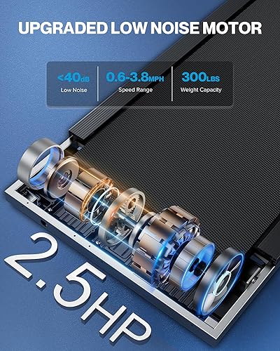 Miniatura 5 de Walking Pad with Incline, Walking Pad Treadmill 300lb Capacity, Voice Control Under Desk Treadmill Works with ZWIFT KINOMAP WELLFIT APP, 2.5HP