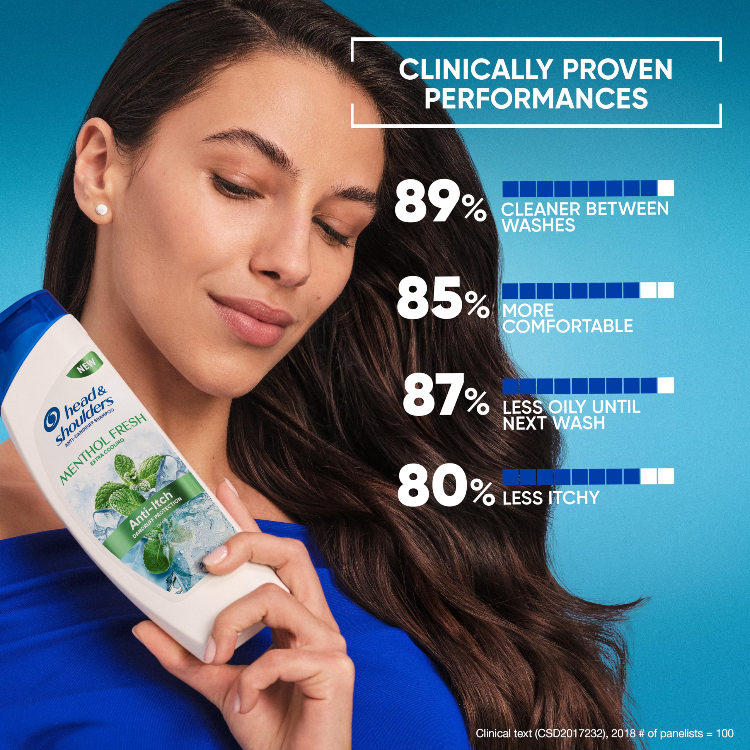 Head & Shoulders Menthol Fresh Anti-Dandruff Shampoo for itchy scalp 1000ml. With Extra Cooling Effect. Works Against Causes Of Dandruff Oil And Itch From The 1st Wash — view 8