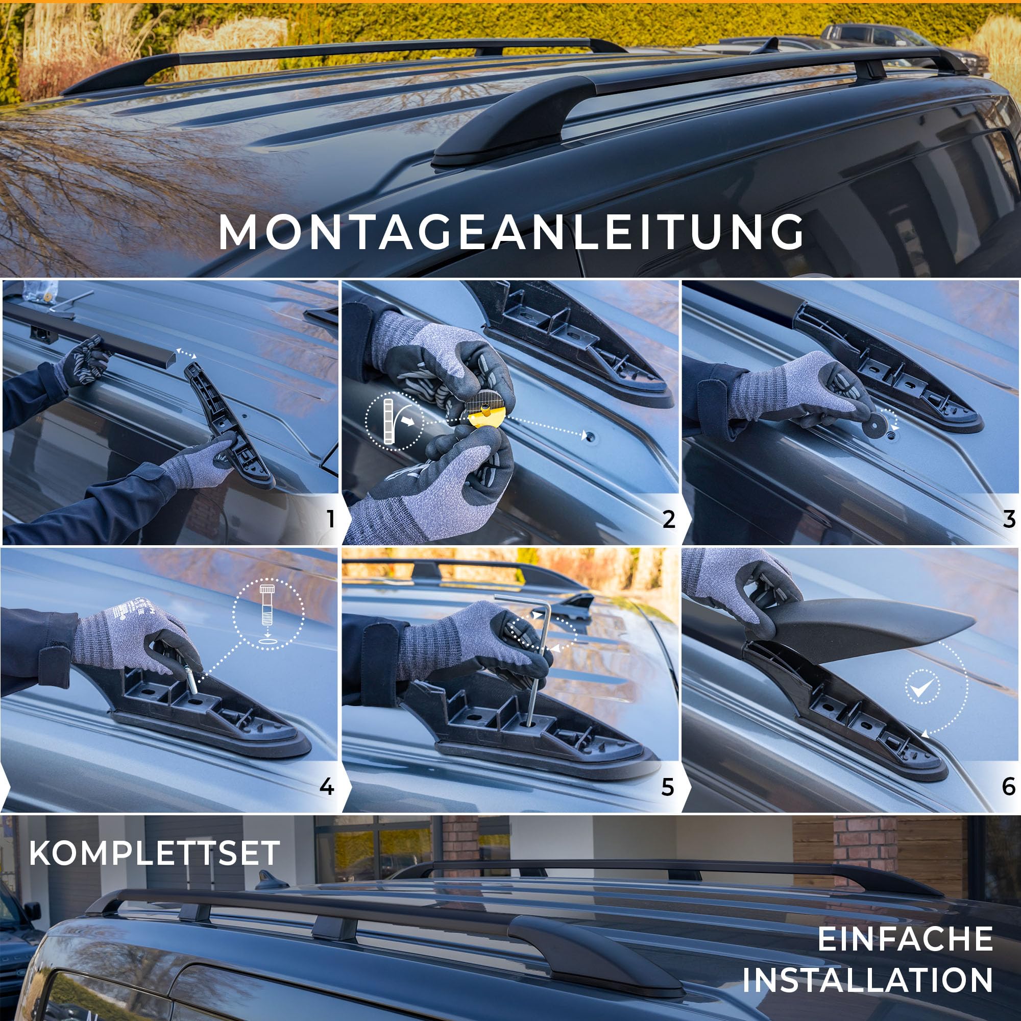 CHROMEMASTER | Dachrelinge Dachträger Kompatibel mit VW Amarok 2023+; Geeignet zur Montage von Dachträgern, Dachboxen und Fahrradträgern | Einfache und Schnelle Montage | Alu