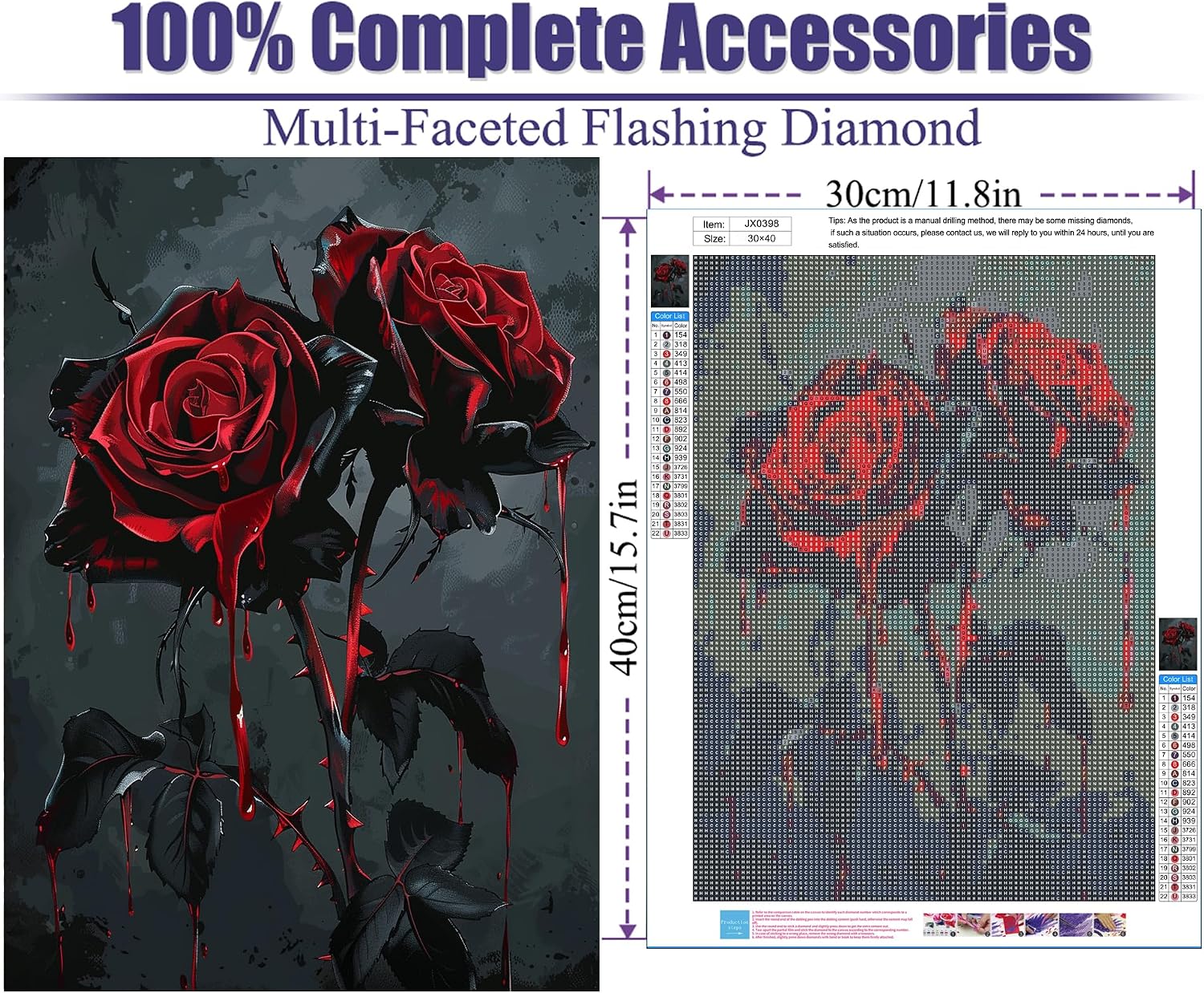 Yijingtop 6 Packs Gothic Diamond Art Kits for Adults,Halloween Diamond Art Painting,DIY Full Drill Diamond Dots for Adults,Gem Art Crafts Kits for Home Decor 12x16in
