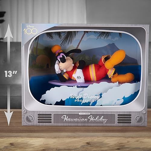 Miniatura 4 de Disney100 Years of Wonder Walt Disney Presents "Hawaiian Holiday" Goofy - Animal de peluche coleccionable, juguetes para niños a partir de 5 años,