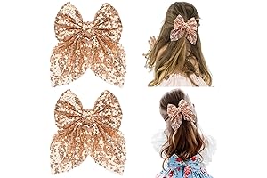 Sequin Hair Bow for Kids: CELLET 2PCS Glitter Hair Bow
