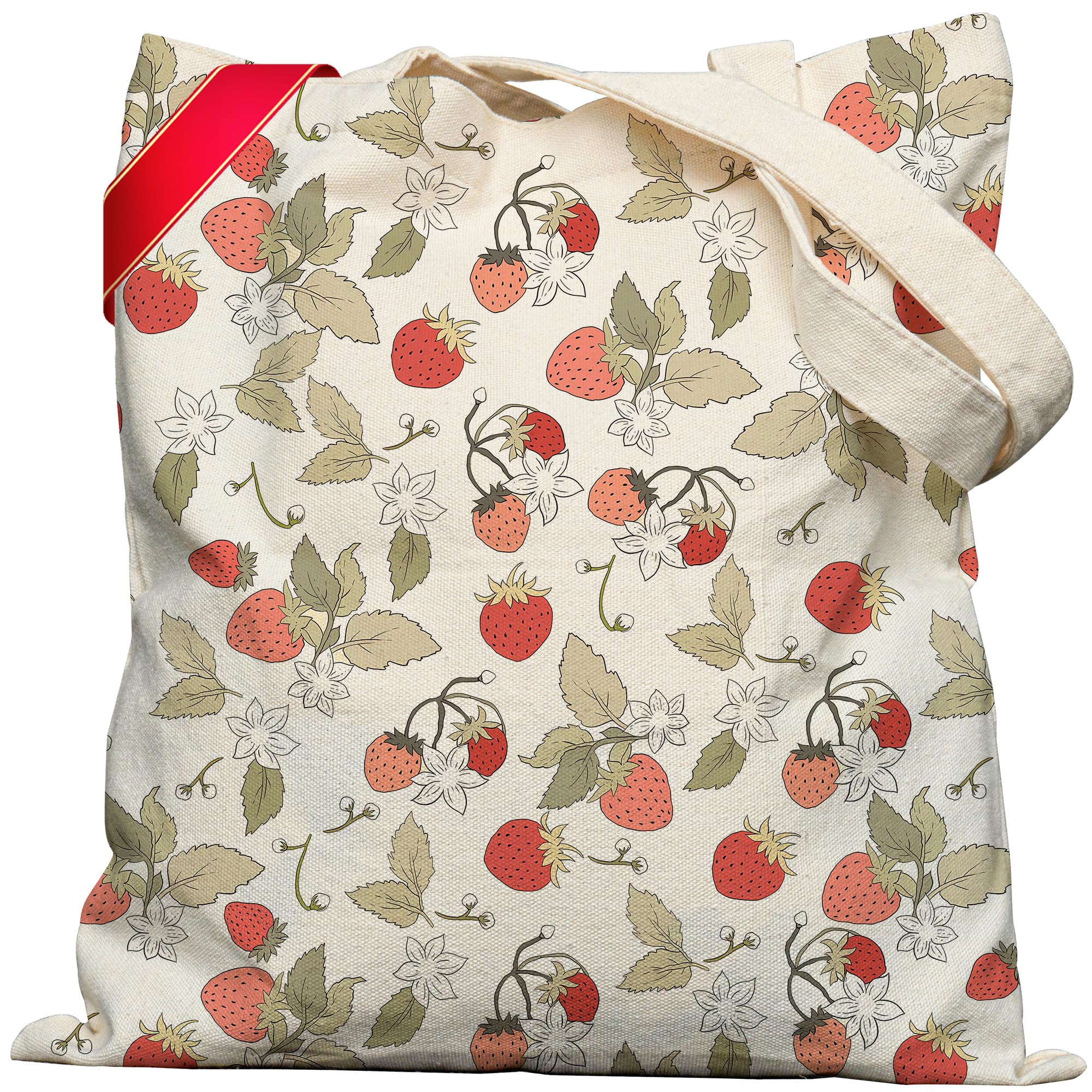 METALPHA Tote Bag, Cute Big Designed Aesthetic Cottagecore Coquette Canvas Tote Bags with Snap and Zippered Pockets for Women