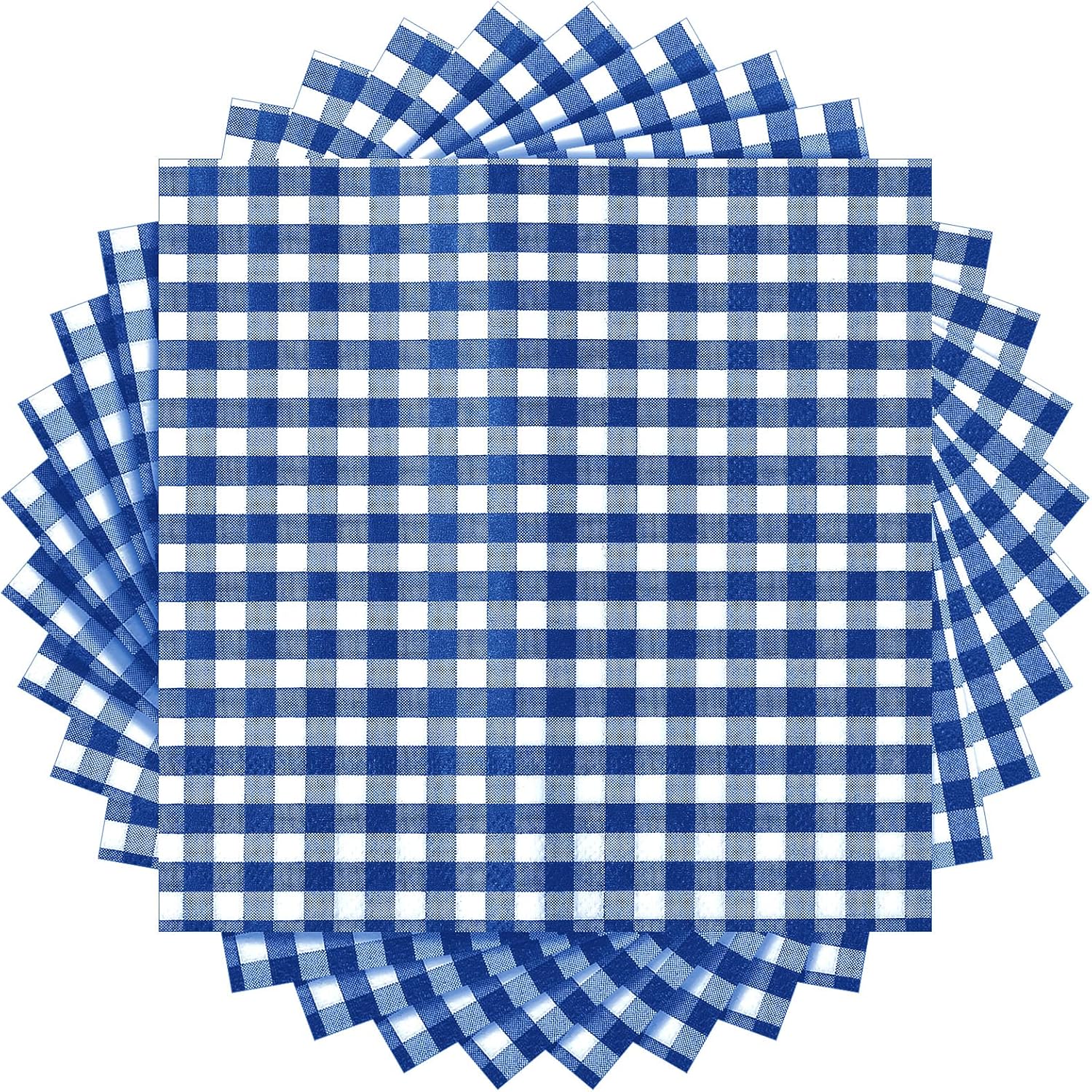 100 Sheet Gingham Paper Napkins Disposable Classic Checkered Paper