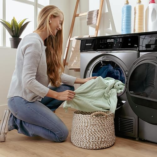 Cecotec Asciugatrice 9 Kg Pompa di Calore Bolero DressCode Dry 8400 Steel. Classe Energetica E, Controllo Tattile, 15 Programmi, Asciugatura Automatica, Stiratura Facile, Stop&Go, Tamburo Inox - 4