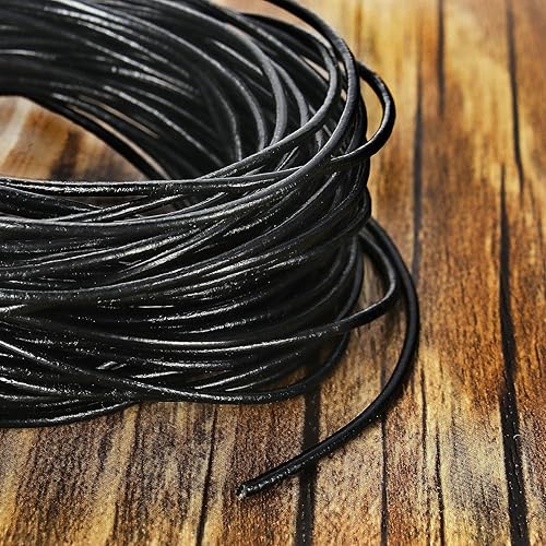 Miniatura 2 de Cordones de cuero redondos genuinos Beadnova de 0.05 a 0.19 in para el collar de la pulsera que rebordea la fabricación de la joyería, PS-0031-2003