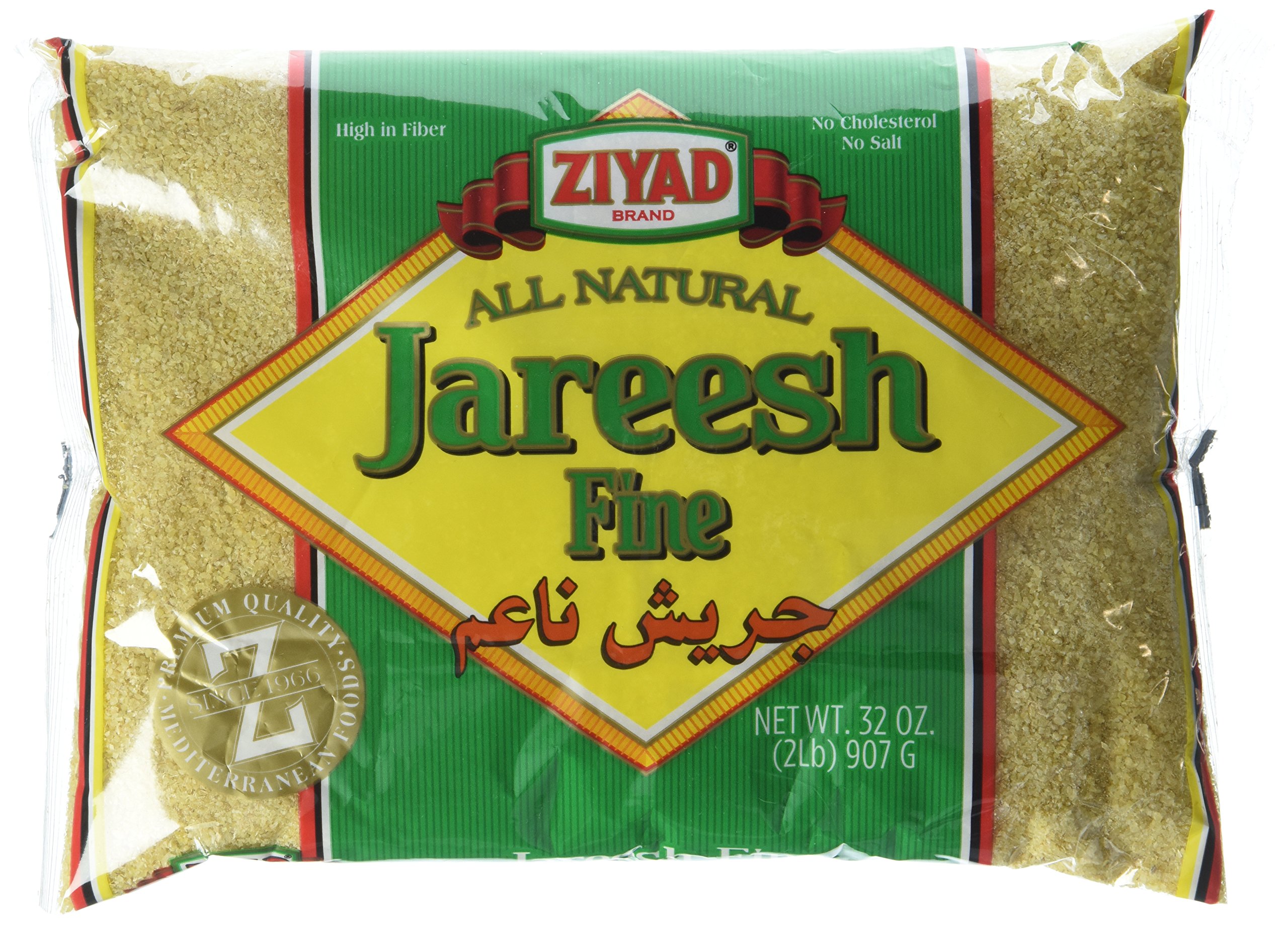 Ziyad Premium Quality Jareesh Fine– Finely Ground, Smooth Wheat Cereal – High Fiber, No Cholesterol/Salt – Vitamin-Enriched, Vegan – Quick 30 Min Prep – Versatile for Sweet & Savory Dishes, 32 ounce