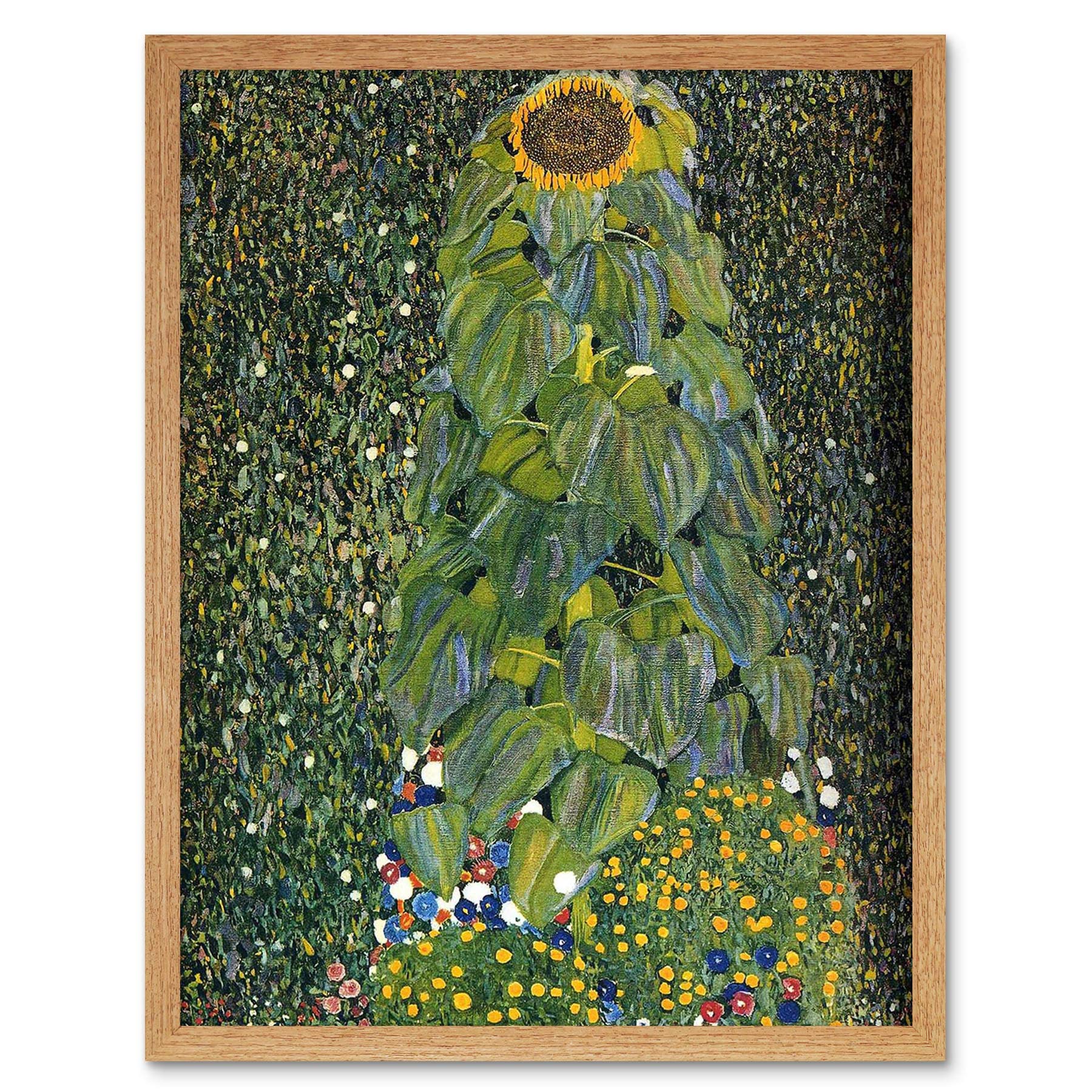 Wee Blue Coo Gustav Klimt The Sunflower 1907 Old Master Painting Art Print Framed Poster Wall Decor 12X16 Inch