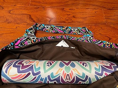 Miniatura 5 de Aozora Bolsa para esterilla de yoga grande con bolsillos para tapetes con bolsillos de almacenamiento multifuncionales, ligera y duradera
