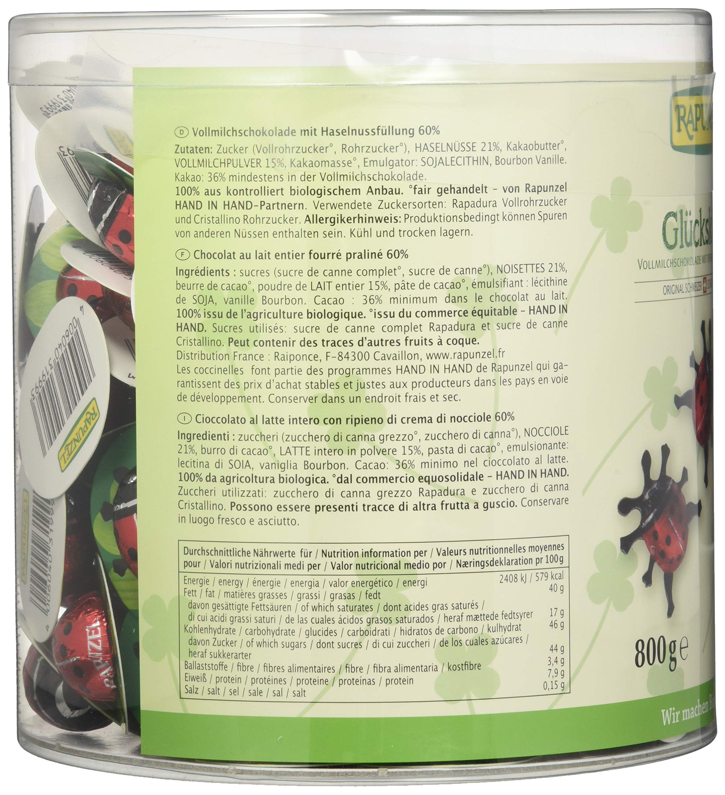 Rapunzel Glückskäfer gefüllt HIH, 1er Pack (1 x 800 g)