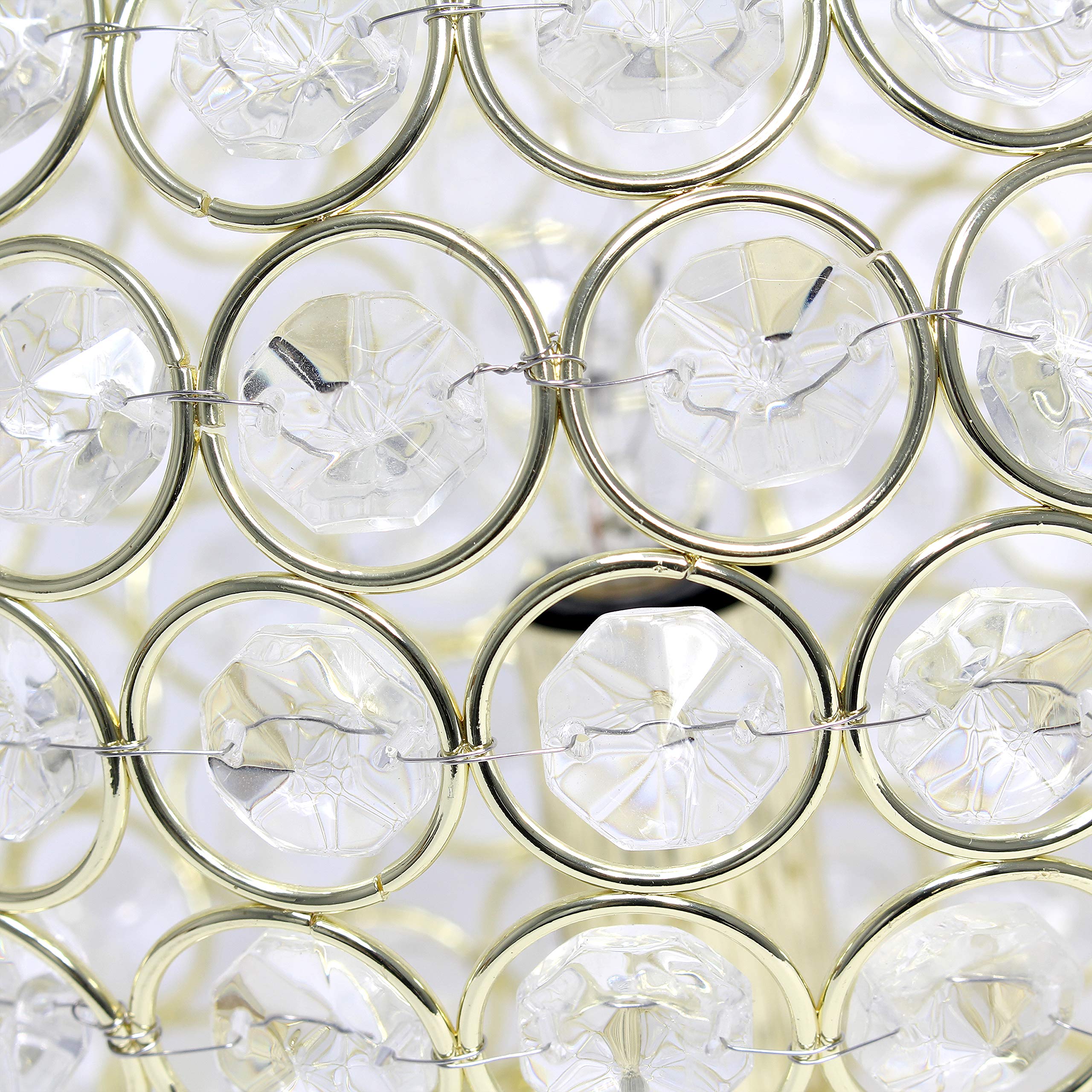 Elegant Designs LT1026-GLD Elipse 8 Inch Crystal Ball Sequin Table Lamp, Gold