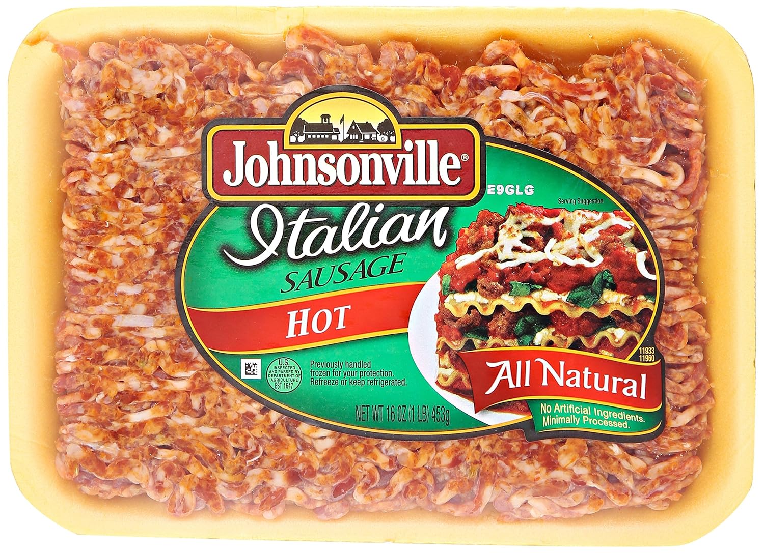 Johnsonville Hot Italian Ground Sausage, 16 oz (FROZEN