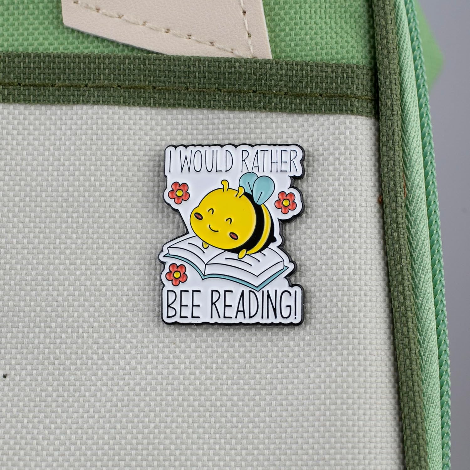I Would Rather Bee Reading Pun Bee Bookish Enamel Pin, Cute Book Lover Pin Brooch, Kawaii Bee Bookworm Brooch Badge For Book Nerd Bibliophile Teacher Librarian, Funny Bookish Reader Lapel Badges, Cute Bookworm Gift, Reading Teacher Pun Accessory image 4
