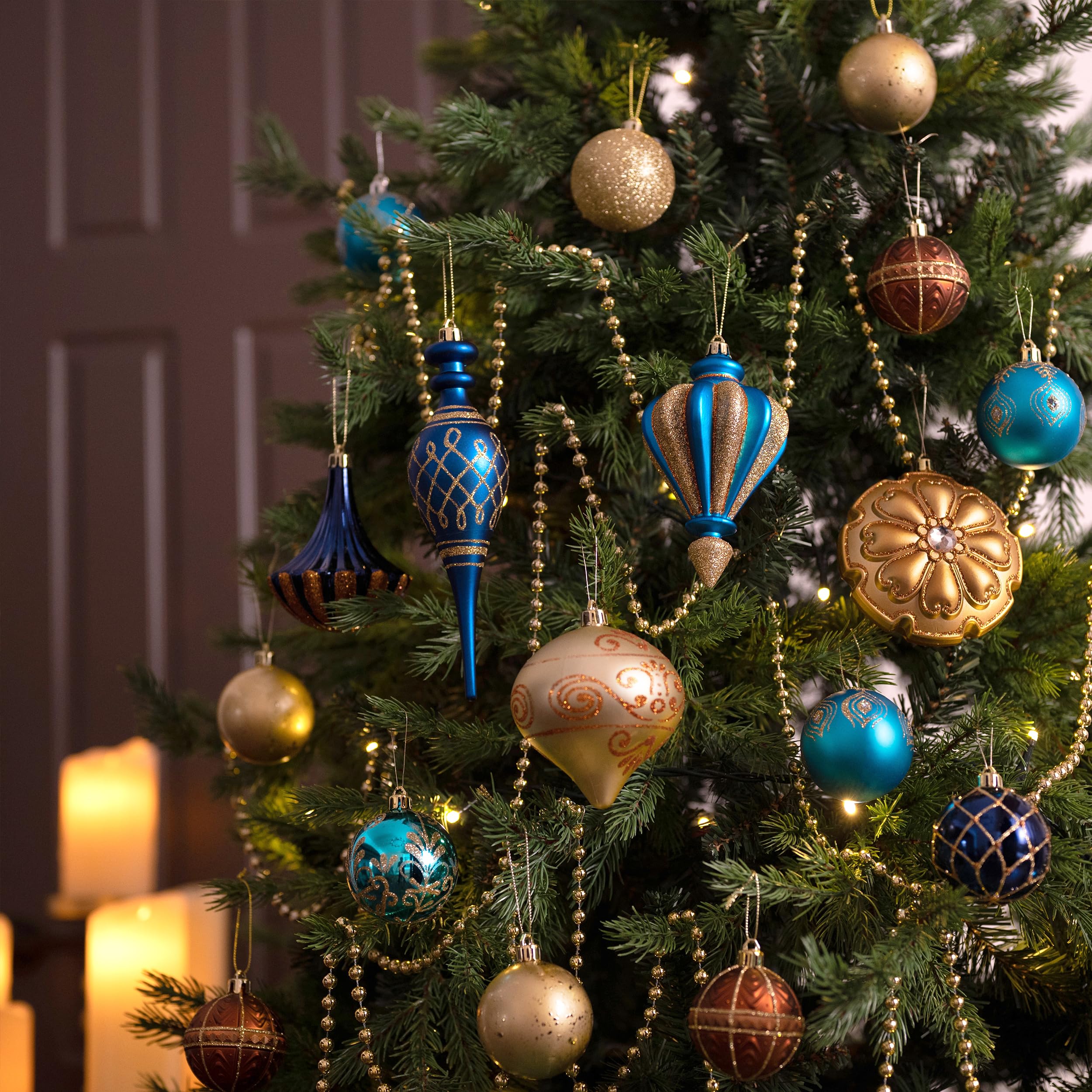 Amazon.co.jp: Valery Madelyn クリスマスボールオーナメント、60