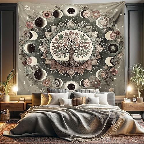 Miniatura 166 de Ambesonne Tapiz de fantasía, paisaje de fantasía con reloj, rayos de cielo de ensueño desde el techo, arte ficticio, colgante de pared ancho para