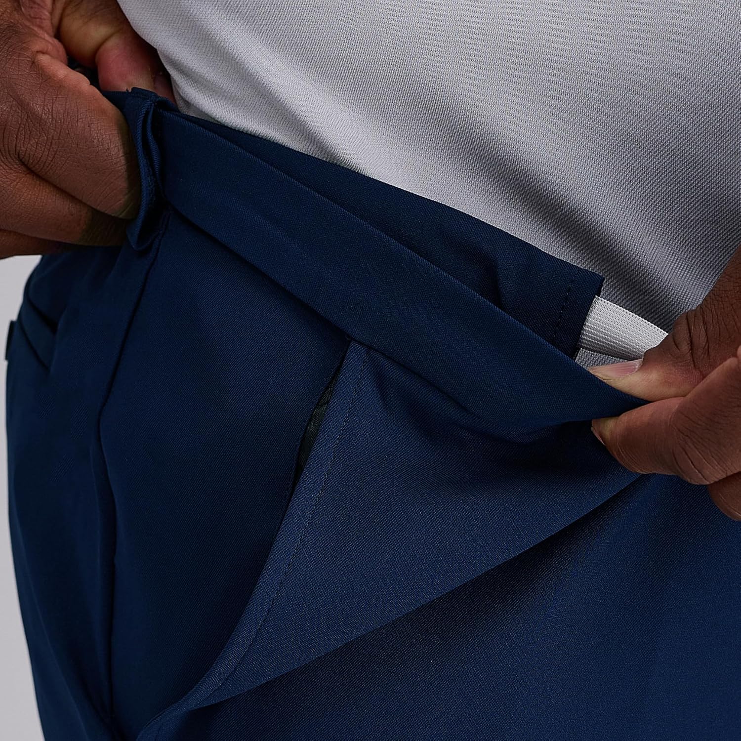 Haggar Mens Cool 18 Pro Straight Fit Flat Front 4-Way Stretch Expandable Waist Short - Big & Tall Sizes - Image 4