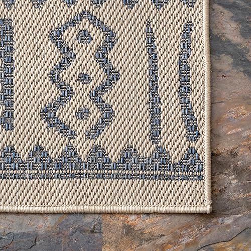 Miniatura 4 de nuLOOM Charter - Alfombra tribal para interiores y exteriores, 5 x 8 pies, color gris claro