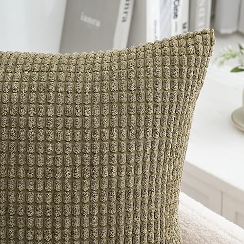 Miniatura 3 de MIULEE - Juego de 2 fundas de almohada de 12 x 20 pulgadas, granulado suave de pana decorativa, fundas de cojín para sofá, dormitorio, sala de