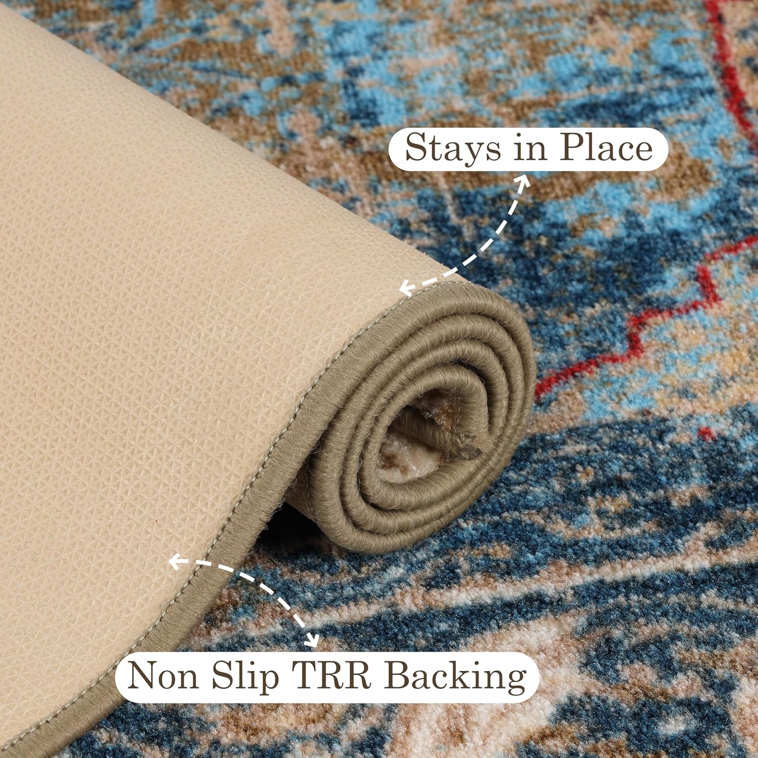 Superior Indoor Non-Slip Area Rug or Runner, Modern Overdyed Machine Washable Rugs, Home Floor Decor For Entryway, Office, Bedroom, Living/ Dining, Kitchen, Angeles Collection, 2' x 3', Green/ Beige