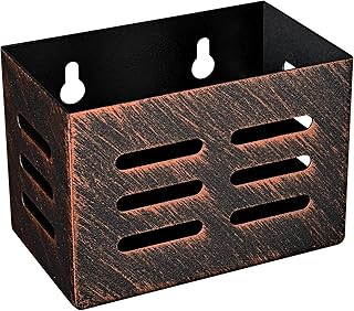 Rustic Bottle Cap Catcher Wall Mounted 4" Little Beer Top Bucket Collector with Drain Opening Antique Copper Mountable for Wooden Post Fridge