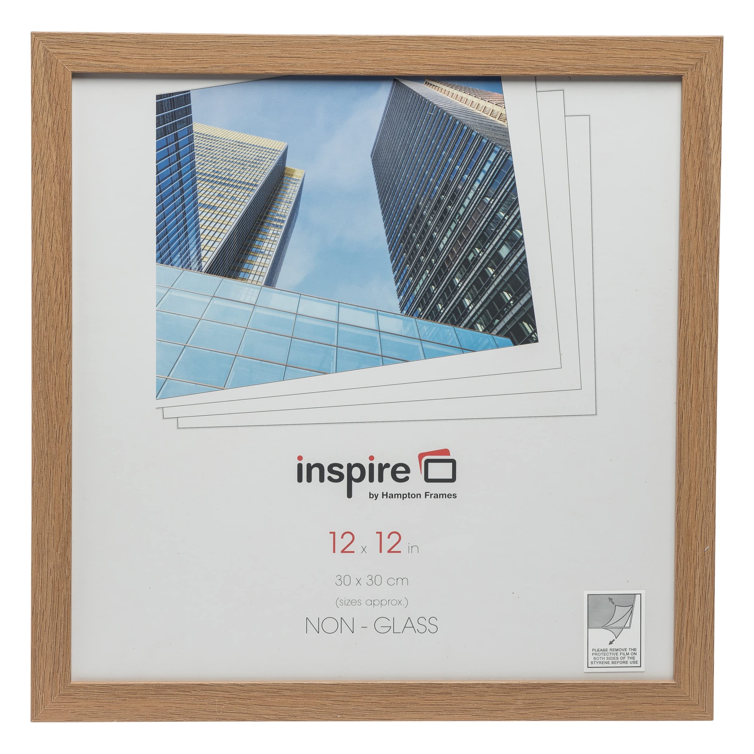 Sponsored Ad – Hampton Frames Square Picture Frame 30x30cm Oak Effect Pack of 1, Acrylic Front, MDF, Wall Mount, Portrait or Landscape, For Posters Certificates Photos