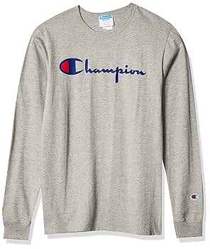 Champion Men's Heritage Long Sleeve TEE, Oxford Gray, X