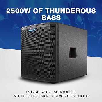 ALTO TS15S 2500W 15 Subwoofer Bundle with Durable Slip-on Powered PA Speaker Cover for Live Performance, Events, Karaoke, DJ Sets, Presentations