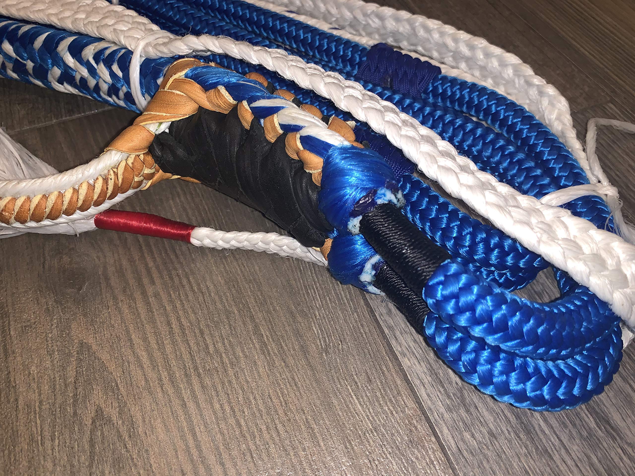 EPT Bull Ropes Pacific Blue Nylon on White Poly Pro 9x7 RH Bull Riding 7/8 x 7/8 Soft -16'