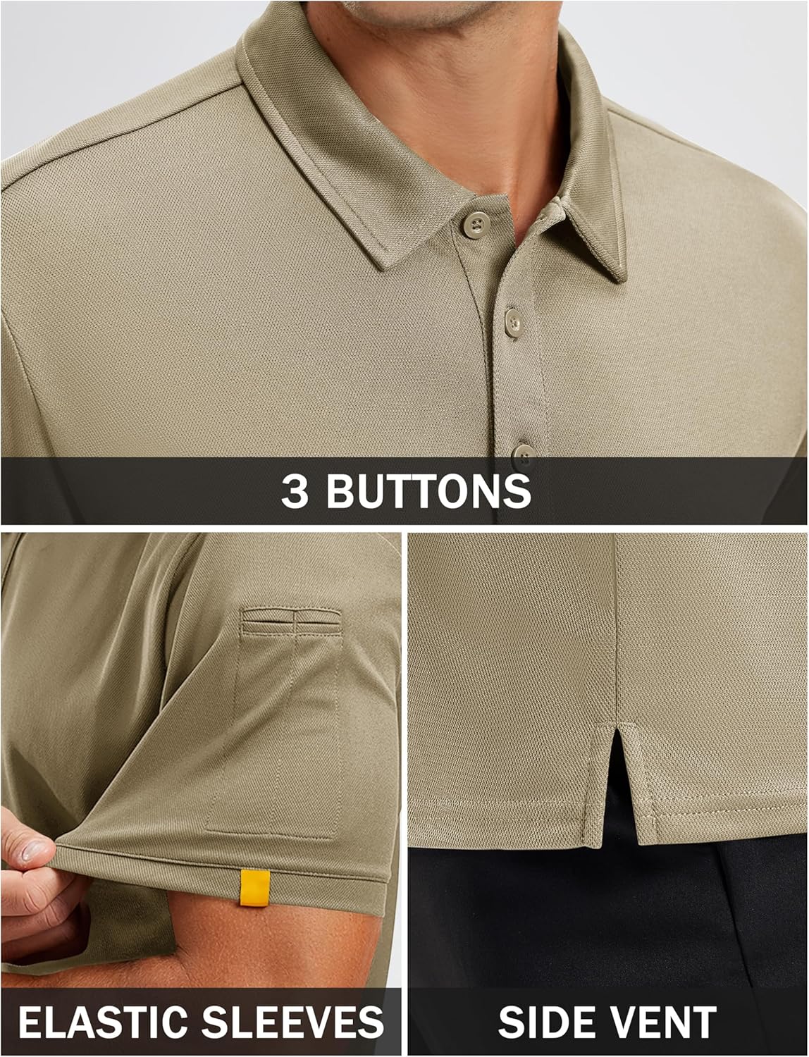 TACVASEN Men's Golf Polo Shirt Short Sleeve Casual Collared Work Shirts Dry Fit Performance Tennis Shirts for Men
