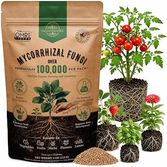 Organo Republic Mycorrhizal Fungi Soil Inoculant, Soil Activator & Root Blast for Plants - OMRI Listed Fertilizer, Highly Concentrated Root Stimulator Biofertilizer - 4oz - 100,000 propagules per pack
