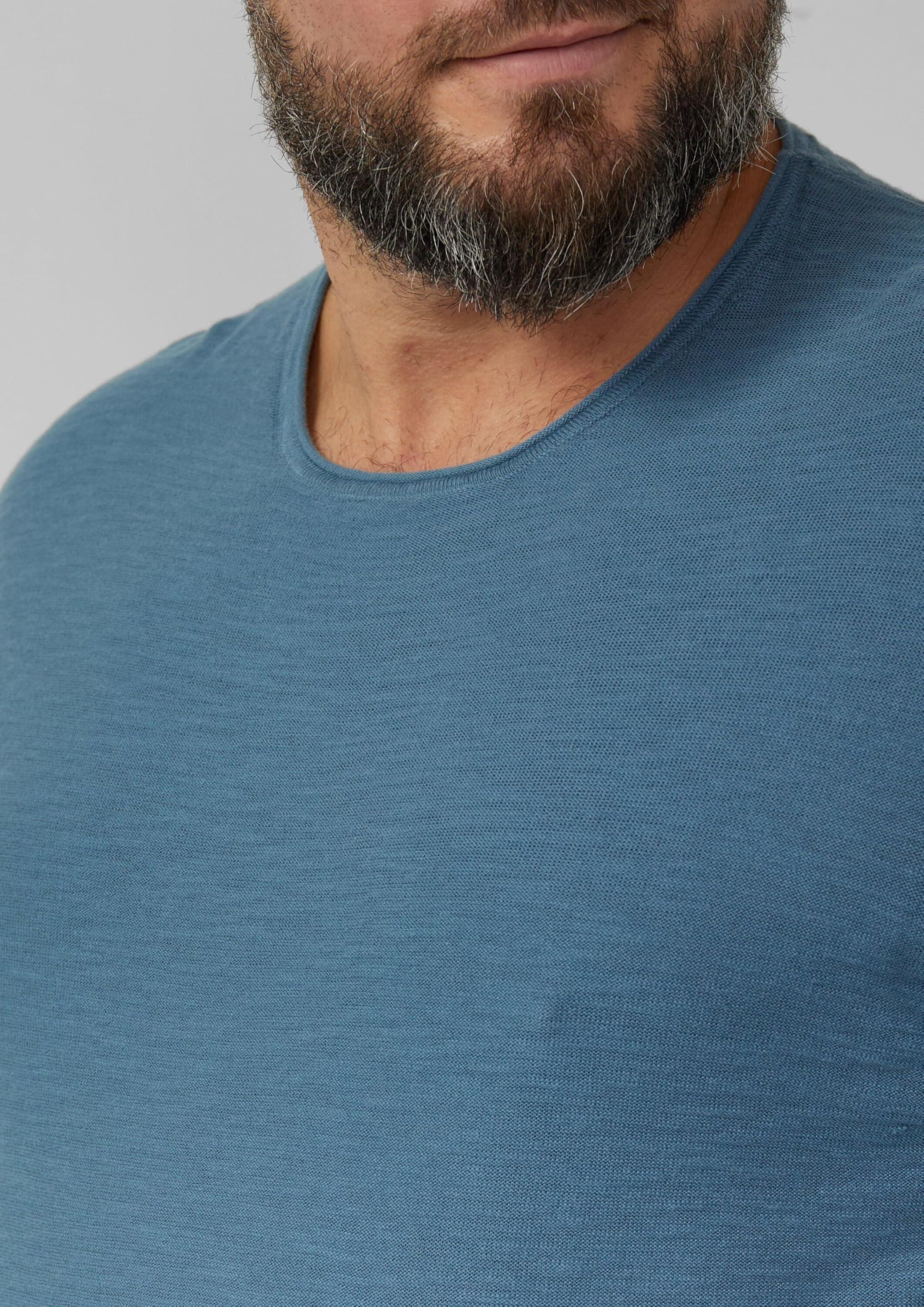s.Oliver Strickpullover mit Flammgarnstruktur und Rollkante