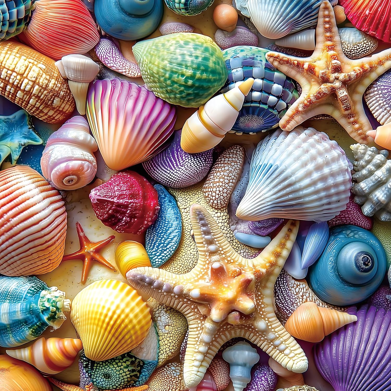 Blueforest 500 Piece Jigsaw Puzzle for Adults - Ocean Seashells & Starfish Theme, Challenging Puzzles with Vibrant Colors, Premium Cardboard for Stress Relief & Home Decor