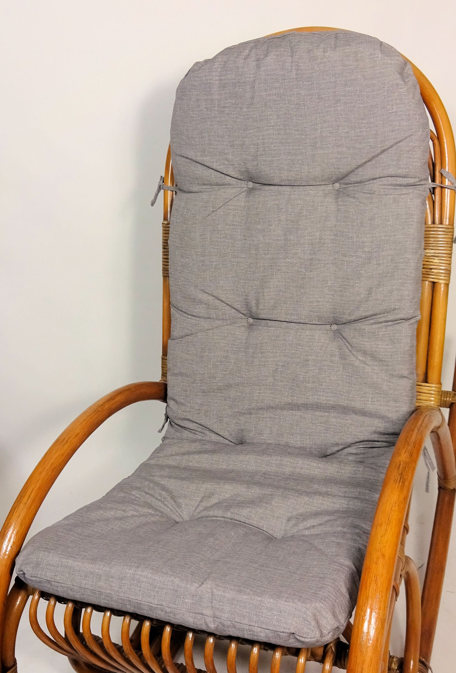 Rattani - Polster für Schaukelstuhl, Ersatzpolster Rattan Schaukelstuhl Gr. 125 x 50 x 7 cm, Fb. Uni Living dunkel grau