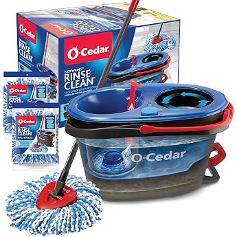 O-Cedar RinseClean Spin Mop & Bucket System | Clean With Clean Water | Removes 99% Of Bacteria