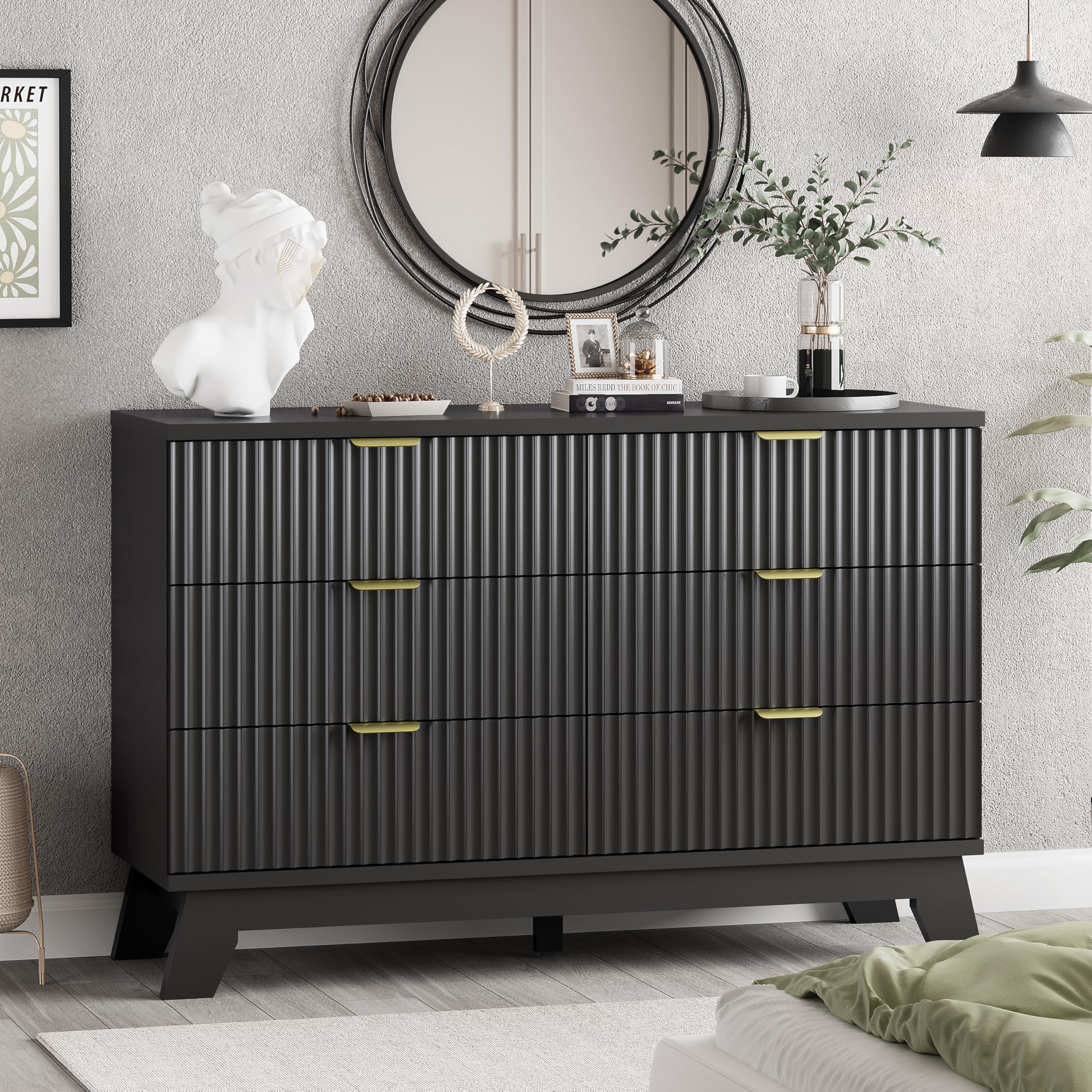 Amazon.com: Xixini Fluted Dresser for Bedroom with 6 Drawers, 48