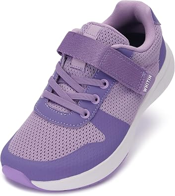 WHITIN Kids Wide Toe Box Running Tennis Shoes + Zero Drop Sole Sport Sneakers for Boys/Girls