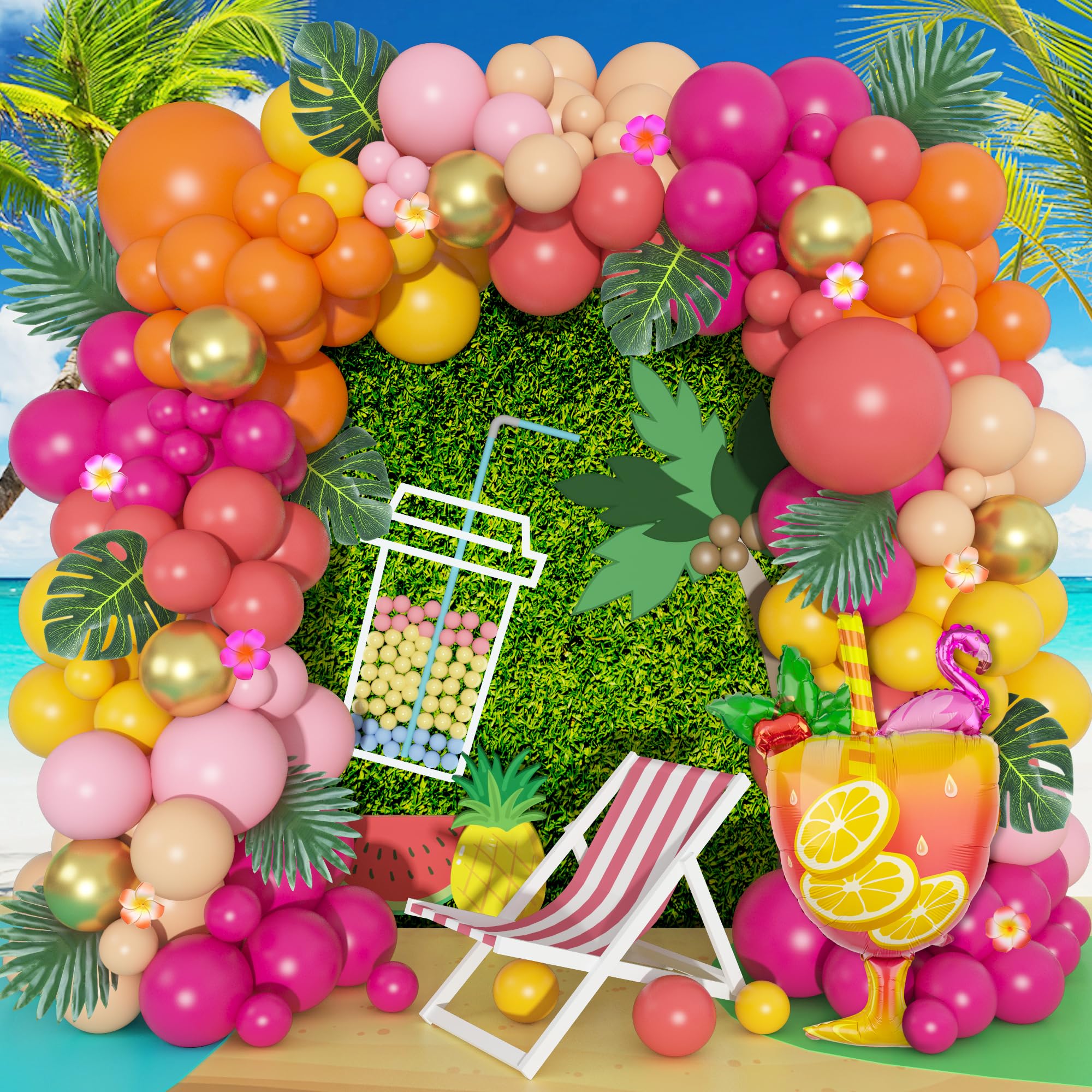 Amazon.com: Ouddy Life 178Pcs Tropical Balloons Arch Garland Kit