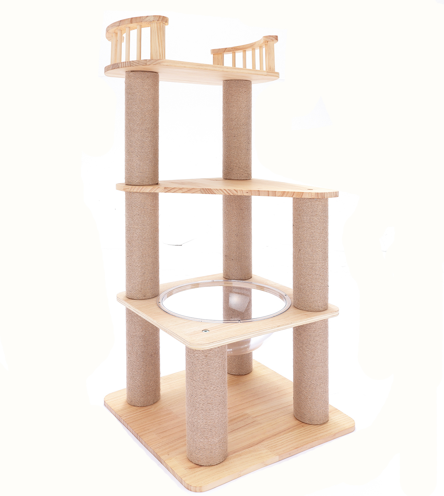 Amazon | 猫家族 キャットタワー 木製 天然木シリーズ スリム 省