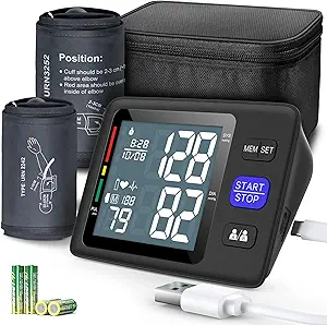 Blood Pressure Monitor with 2 Cuffs (M/L and XL) – 2-User, Digital Automatic BP