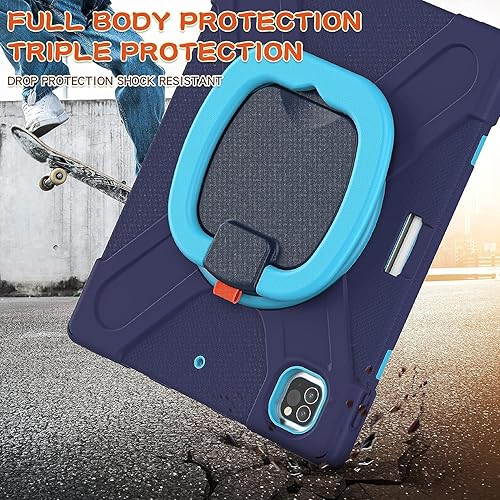 Vista 45 de Funda para iPad (A16) de 11 pulgadas 2025, Aslo para iPad 10 de 10.9 pulgadas 2022, funda resistente a prueba de golpes, soporte giratorio, soporte