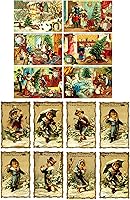 Vista 14 de Paquete de papel para decoupage (35 hojas 15x20 cm) Gatos aman Navidad FLONZ Tarjetas vintage con imágenes navideñas para decoupage, manualidades