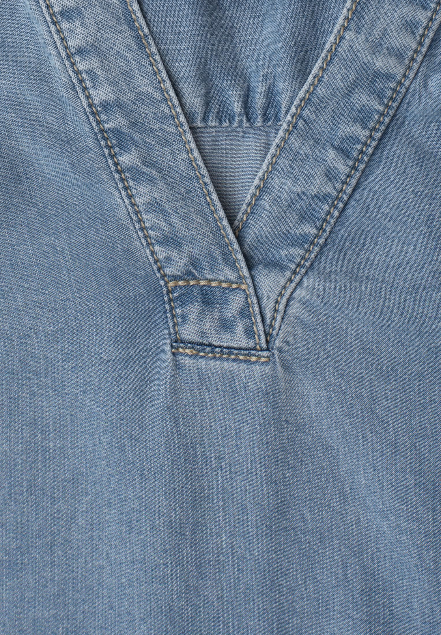 Street One Blusentop im Denim-Look mit Rüschen