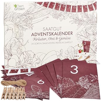 OwnGrown Seed Advent Calendar 2026 Seeds Advent Calendar Set with Herb Seeds Vegetable Seeds & Fruit Seeds - Advent Calendar Garden DIY Calendar - Ideal Gifts for Garden Lovers - Novelty 2026