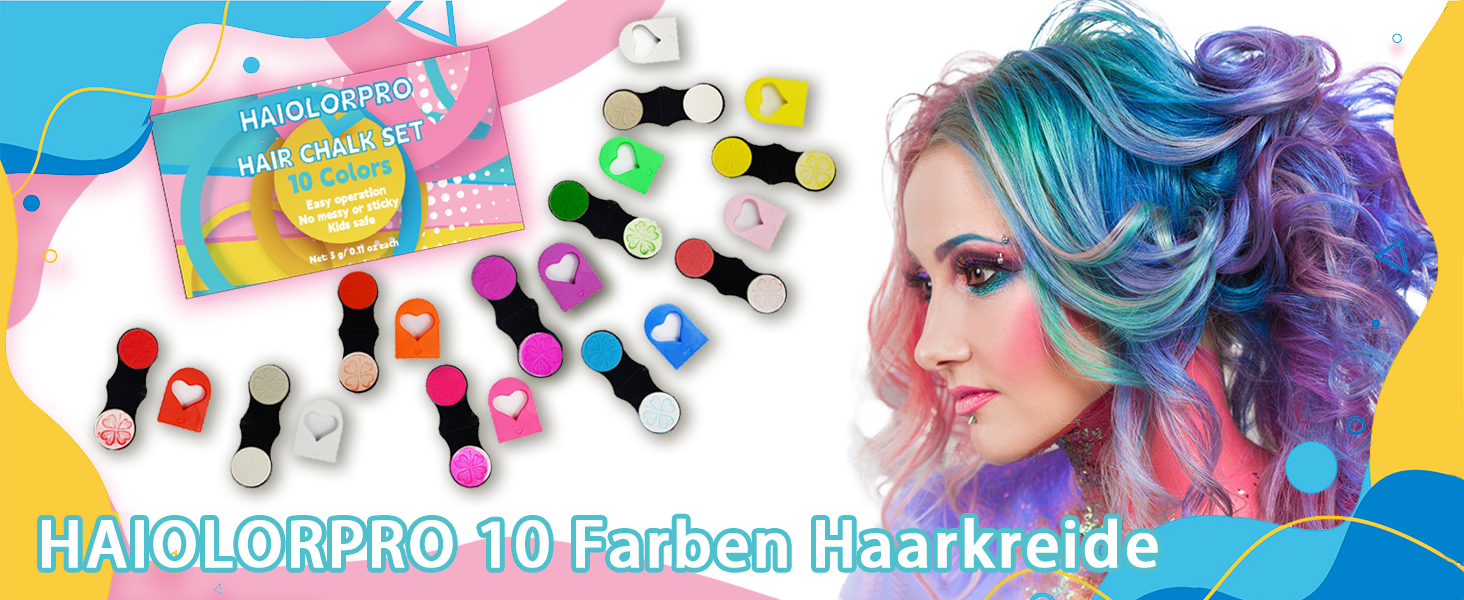 Kreative Haarkreide Für Mädchen – 10 Farben, Schnell Auswaschbar, Perfekt Für Parties, Ostern & Kindergeburtstage