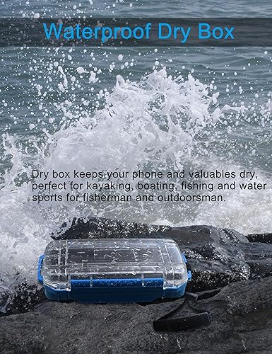 Miniatura 3 de Hlotmeky Caja seca para kayak, barco - Funda impermeable para teléfono, pequeña caja de almacenamiento hermética, funda seca de buceo (azul)